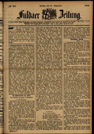 Ausgabe vom Freitag, den 24. September 1886.
