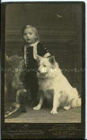 Kleinkind mit Hund, Carte de Visite