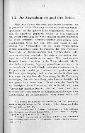 § 2. Zur Ausgestaltung der graphischen Methode.