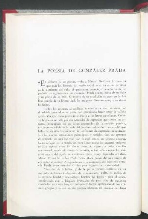 La poesía de González Prada