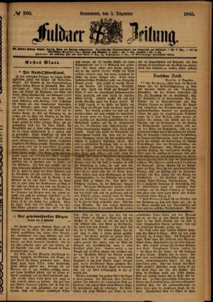 Ausgabe vom Samstag, den 05. Dezember 1885.