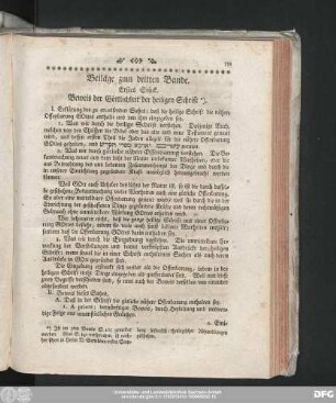 Erstes Stück. Beweis der Göttlichkeit der heiligen Schrift.