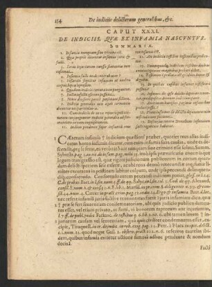 Caput XXXI. De Indiciis, Quae Ex Infamia Nascuntur.