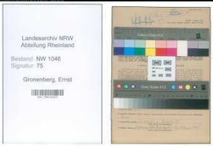 Entnazifizierung Ernst Gronenberg , geb. 10.03.1889 (Studienrat)