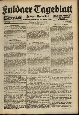 Ausgabe vom Montag, den 26. September 1921.