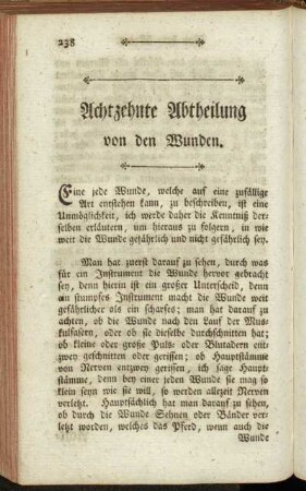 Achtzehnte Abtheilung von den Wunden.