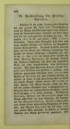 VI. Beschreibung der Provinz Schlesien
