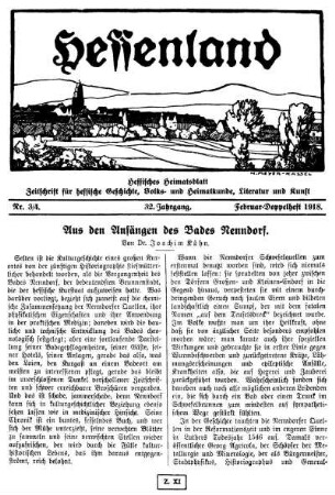 Nr. 3/4, Februar-Doppelheft 1918