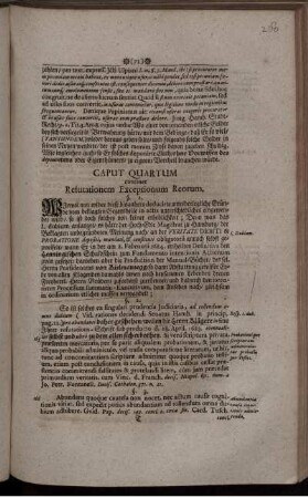 Cap. IV. repetit Refutationem Exceptionum Reorum