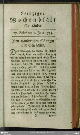 77. Stück den 1. Julii 1773