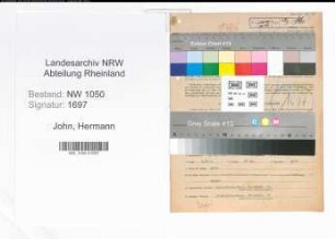 Entnazifizierung Hermann John , geb. 05.04.1891 (Regierungsinspektor)