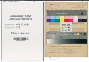 Entnazifizierung Hermann Eilders , geb. 04.04.1908 (Lokfuehrer)