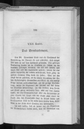XXII. Capitel. Das Bombardement.
