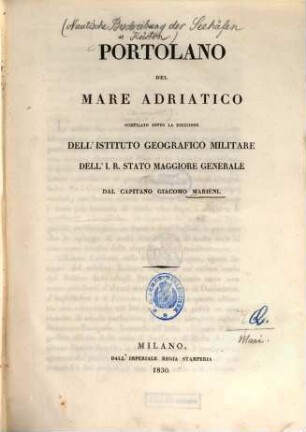Portolano del mare Adriatico