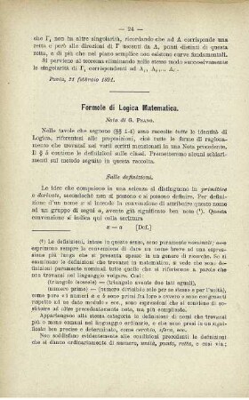 Formole di Logica Matematica.