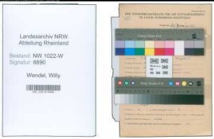 Entnazifizierung Willy Wendel , geb. 05.03.1910 (Assessor)