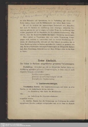 I. Landesvermessungen