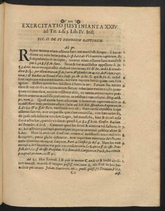 Exercitatio Iustinianea XXIV. ad Tit. 2. & 3. Lib. IV. Inst.