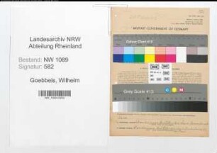 Entnazifizierung Wilhelm Goebbels , geb. 12.05.1920 (Polizeibeamter)