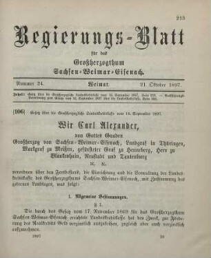 106. Gesetz über die Großherzogliche Landeskreditkasse