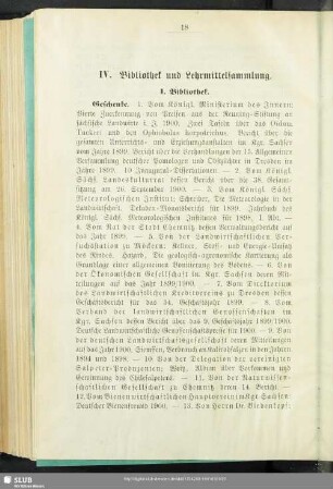 IV. Bibliothek und Lehrmittelsammlung