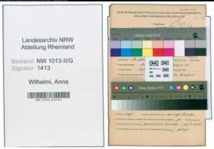 Entnazifizierung Anna Wilhelmi , geb. 16.11.1908 (Gefluegelzuechterin)