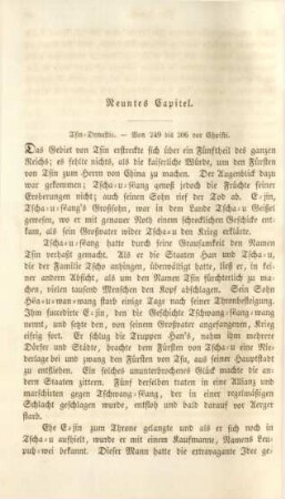 Neuntes Capitel. Tsin-Dynastie. - Von 249 bis 206 vor Christi