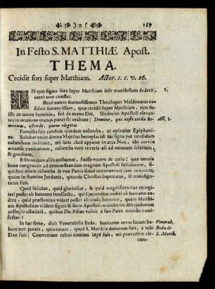 In Festo S. Matthiae Apost.