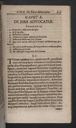 Caput X. De jure advocatiae.