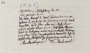Brief an Alber von der Friedensgesellschaft