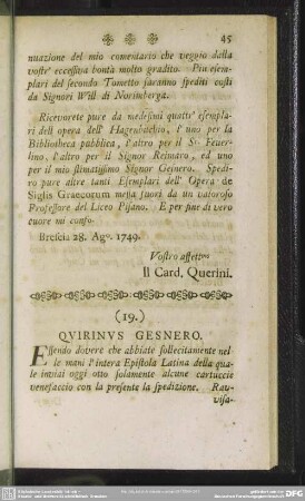 (19.) Quirinus Gesnero