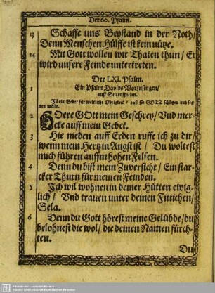 Der LXI. Psalm