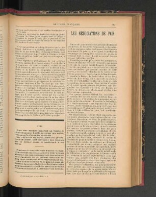 Les Négociations de Paix.