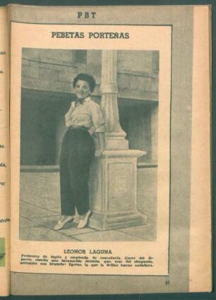 Leonor Laguna, profesora de inglés y empleada de contaduría [...] - [Fotografía] : Pebetas porteñas