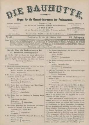 No 42. Frankfurt a. M., den 16. Oktober 1920. 63. Jahrgang.