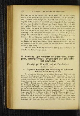 Beiträge zur Geschichte unseres Schulwesens