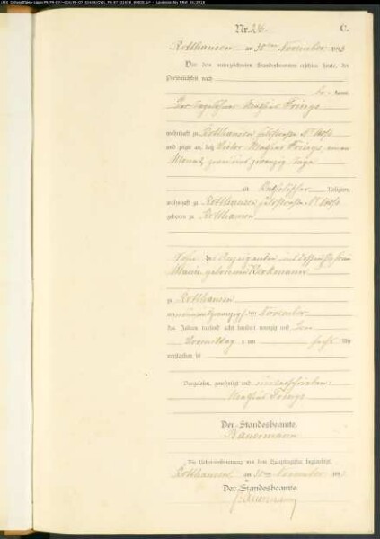 Sterberegister Standesamt Gelsenkirchen 8 Rotthausen