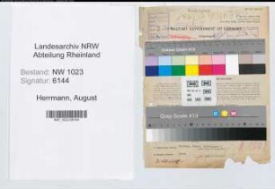 Entnazifizierung August Herrmann , geb. 10.12.1902 (Lehrer)