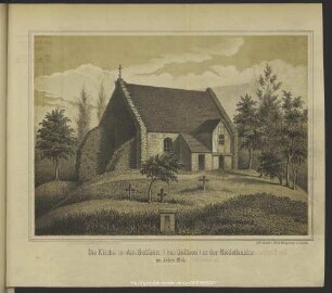 Die Kirche in Alt-Golßen (bei Golßen) in der Niederlausitz im Jahre 1867
