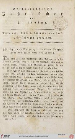 5: Philologie und Mythologie in ihrem Stufengang und gegenseitigen Verhalten
