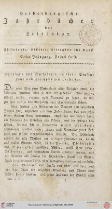 5: Philologie und Mythologie in ihrem Stufengang und gegenseitigen Verhalten