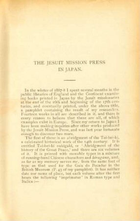 The Jesuit Mission Press in Japan