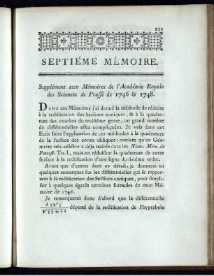 Septiéme Mémoire.