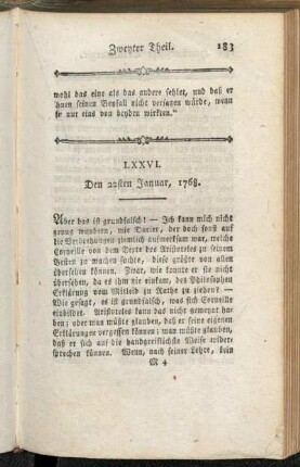 LXXVI. Den 22sten Januar, 1768