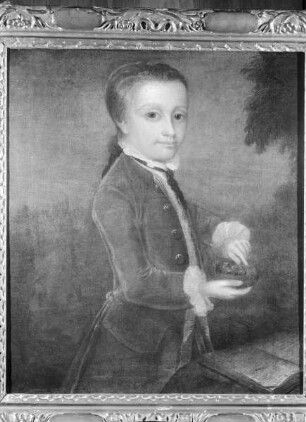 Mozart als Siebenjähriger im Galakleid
