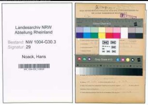 Entnazifizierung Hans Noack , geb. 12.12.1921 (Maschinist)