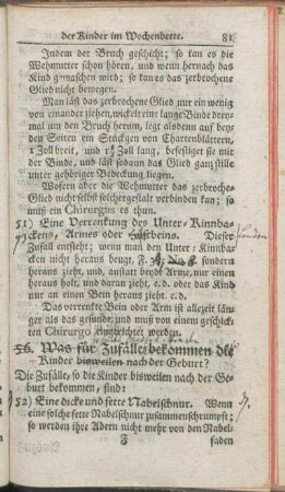 56. Was für Zufälle bekommen die Kinder bisweilen nach der Geburt?