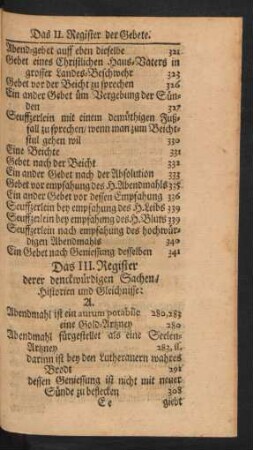 Das III. Register derer denckwürdigen Sachen