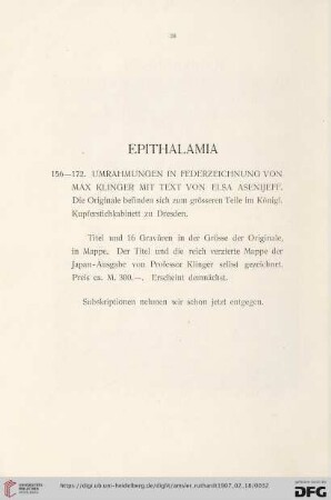 Epithalamia (Nr. 156-172)