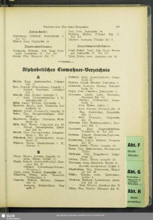 Einwohnerverzeichnis : Alphabetisches Einwohner-Verzeichnis